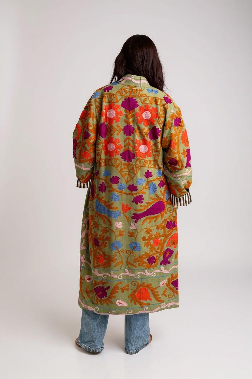Suzani Embroidered Long Jacket