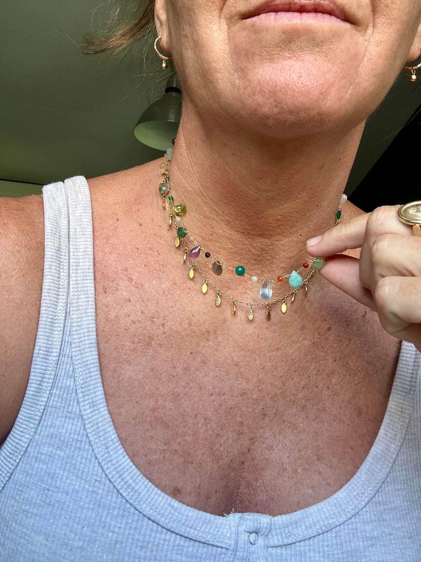Gemstone  charm Necklace