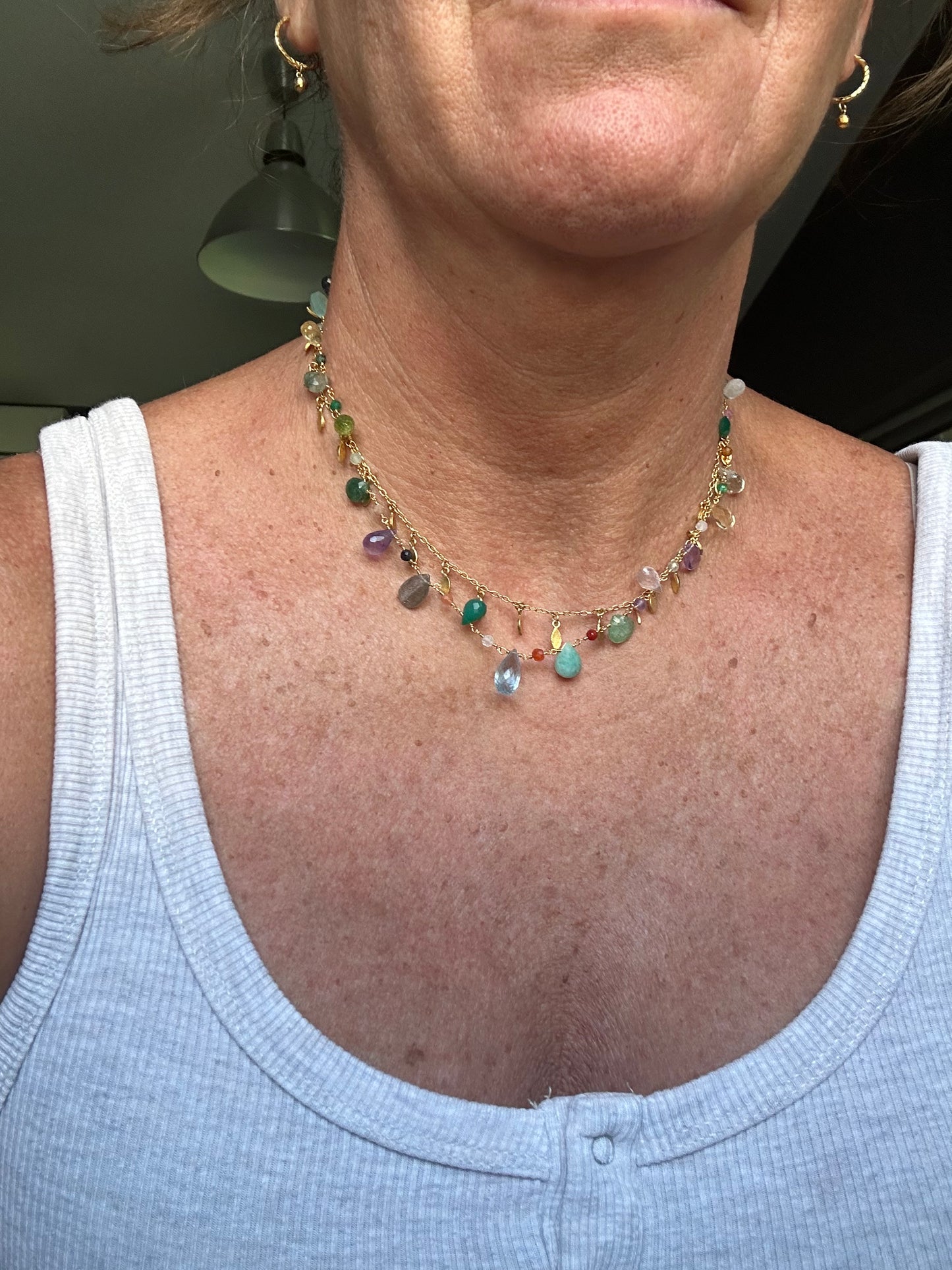 Gemstone  charm Necklace
