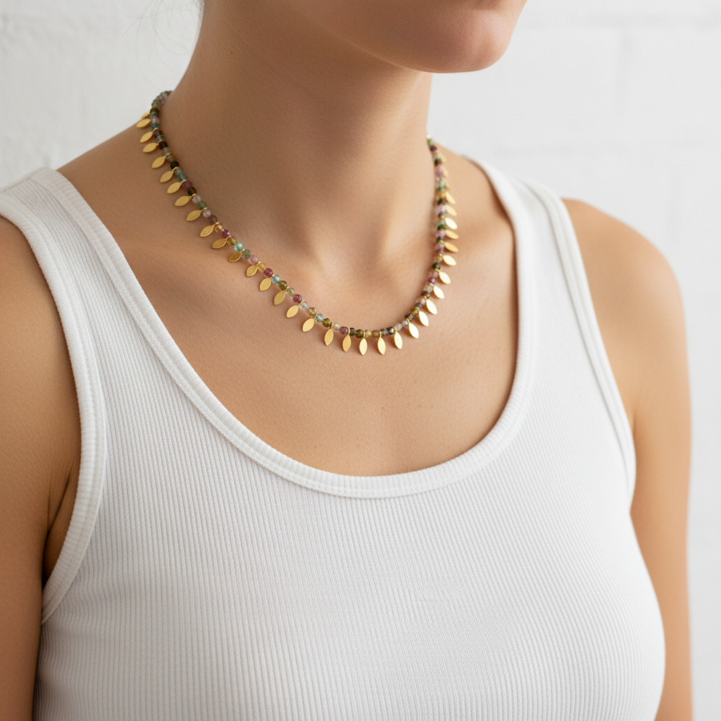 Ela Necklace - No Face, White Vest