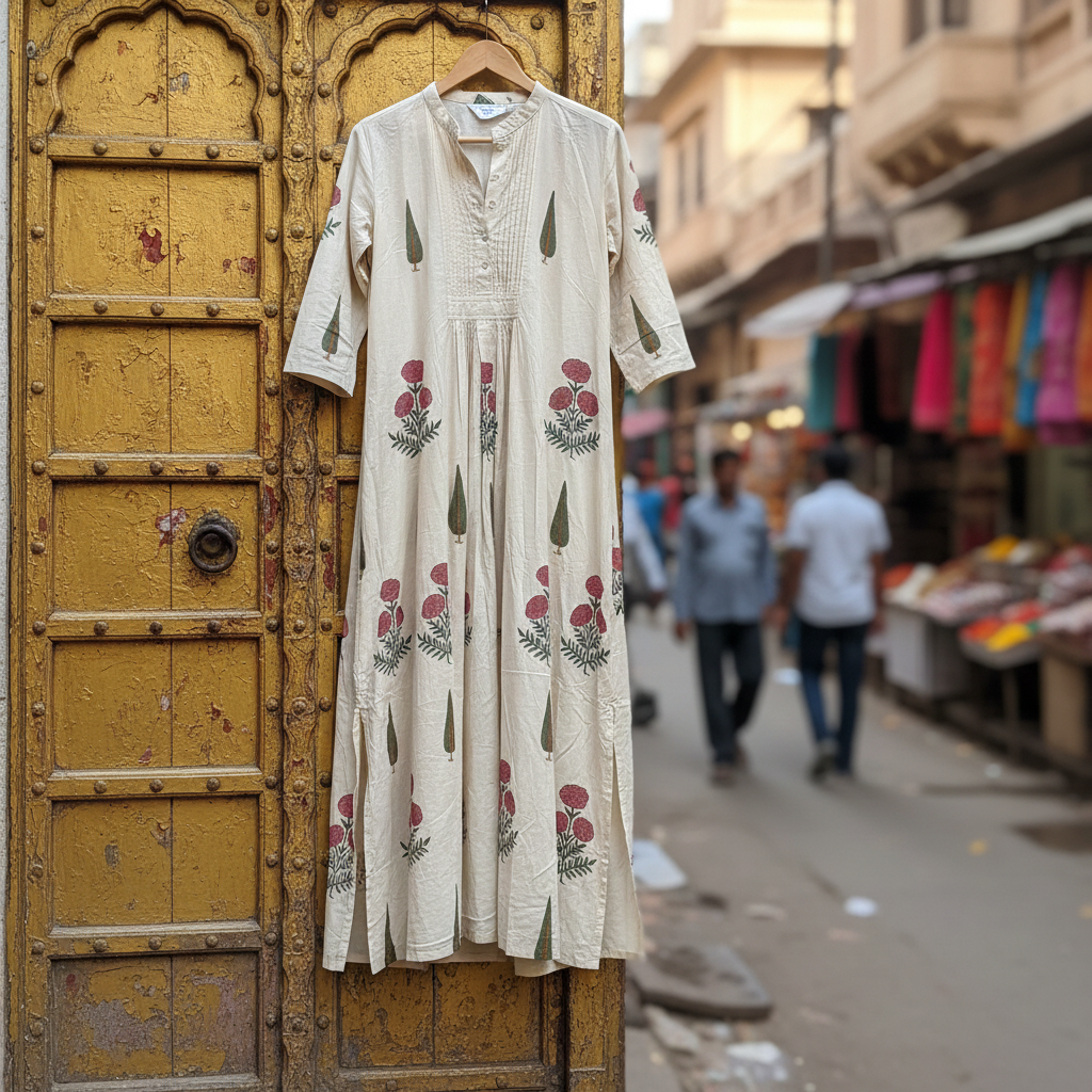 Priya Dress on Gold Door in Indian Streets
