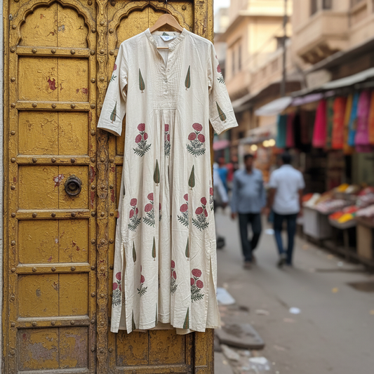 Priya Dress on Gold Door in Indian Streets