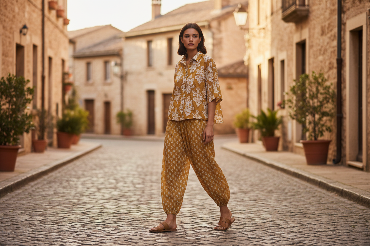 Sol shirt and harem pants street style